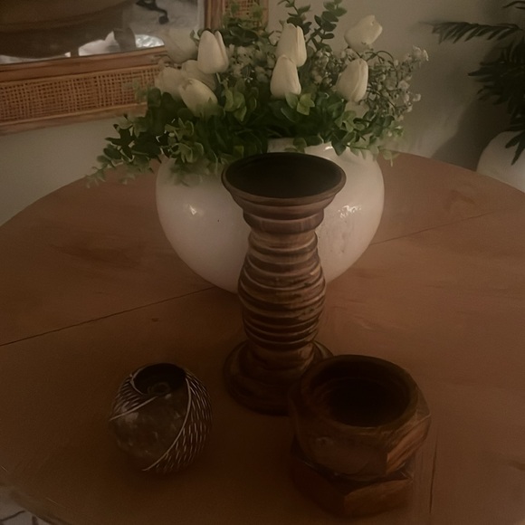 Mango Wood Candle pillars - Picture 2 of 4